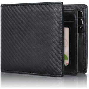 Genuine Leather Men RFID Blocking Slim Wallets Credit Card Holder Bifold Wallets